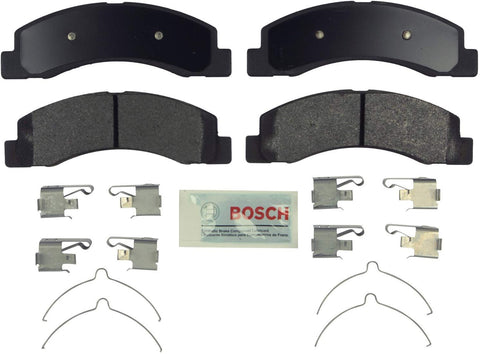 Bosch BE824H Blue Disc Brake Pad Set with Hardware for Select Ford Excursion and F-250/350 Super Duty SUVs and Trucks - FRONT