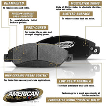American Black ABD465AC Professional Ceramic Front Disc Brake Pad Set Compatible With Honda Civic/GX/Si/EX/Insight - OE Premium Quality - Perfect fit, Quiet and DUST FREE