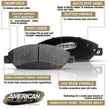 American Black ABD1400C Professional Ceramic Rear Disc Brake Pad Set Compatible With RAM 2500 / RAM 3500 / RAM 1500 Tradesman HD - OE Premium Quality - Perfect fit, QUIET and DUST FREE