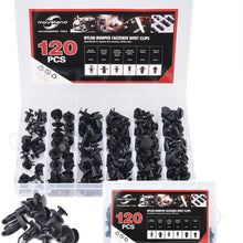 moveland 120 Pcs 6.3mm 8mm 9mm 10mm Nylon Bumper Push Fasteners Rivet Clips Expansion Screws Replacement Kit