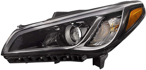 HEADLIGHTSDEPOT Halogen Headlight Compatible with Hyundai Sonata 2015-2017 Includes Left Driver Side Headlamp