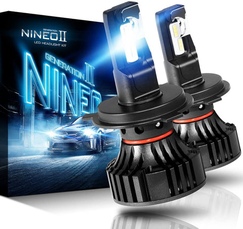 NINEO H4 9003 LED Headlight Bulbs | CREE Chips 12000Lm 6500K Extremely Bright All-in-One Conversion Kit | 360 Degree Adjustable Beam Angle
