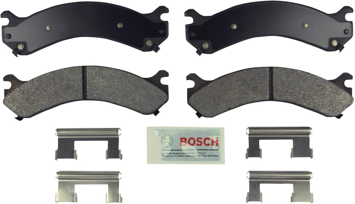 Bosch BE909H Blue Disc Brake Pad Set with Hardware for Select Chevrolet Silverado and GMC Sierra 3500 Series Trucks - REAR