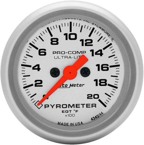 Auto Meter 4345 Ultra-Lite Electric Pyrometer, 2.3125 in.