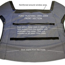 Compatible With Ford Mustang Convertible Soft Top with Heated Glass Window Two-Piece Factory Style Black Sailcloth 1994-2004