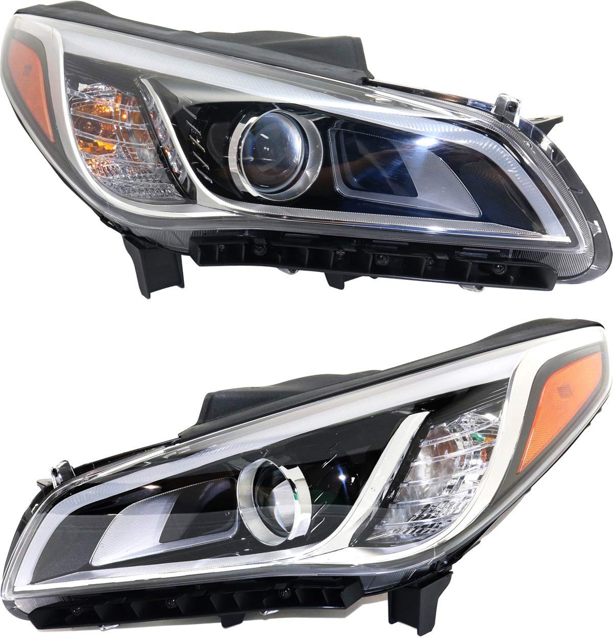 Head Lamp Compatible with HYUNDAI SONATA 2015-2017 Right Side and Left Side Assembly Hid with Hid Kit