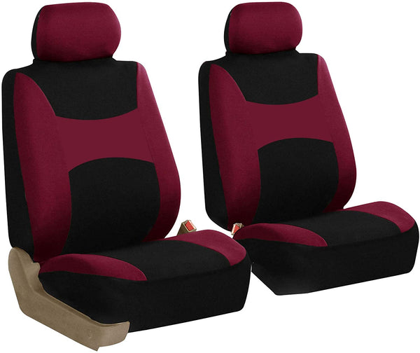 TLH Light & Breezy Flat Cloth Seat Covers Front, Airbag Compatible, Gray Color-Universal Fit for Cars, Auto, Trucks, SUV