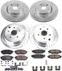 Power Stop K6932 Front & Rear Brake Kit with Drilled/Slotted Brake Rotors and Z23 Evolution Ceramic Brake Pads