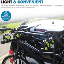 BUNKER INDUST Bike Bar Bicycle Top Tube Cross-bar Rack, Adjustable Frame Adapter for Bike Rack, Suit Y-Frame Children Ladies Mountain Road Bikes