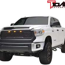 Tidal Replacement Tundra ABS Grille Upper Front Hood Grill - Matte Black - With Amber LED Lights for 14-20 Tundra