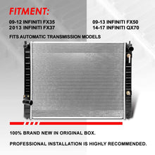 13079 OE Style Aluminum Core Cooling Radiator Replacement for Infiniti FX50 FX35 2014 to 2017 QX70 AT 09-13