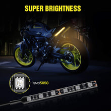 Nilight 2PCS 6-5050-SMD Waterproof Flexible Turn Signal Backup License Plate Universal Amber Lights Strip Universal for Motorcycle ATV UTV, 2 Years Warranty