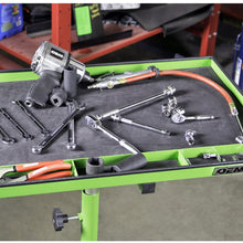 OEMTOOLS 24616 Portable Tear Down Tray | Perfect Work Surface for Mechanics and Home Garages | 55-Pound Capacity, Heavy Duty Steel Construction | Rubberized Corners Won’t Scratch Cars | Green