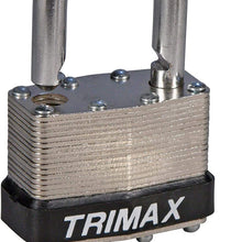 Trimax TLM1125 Dual Locking 50 mm Solid Steel Laminated Padlock with 1-1/8" x 5/16" Dia. Shackle