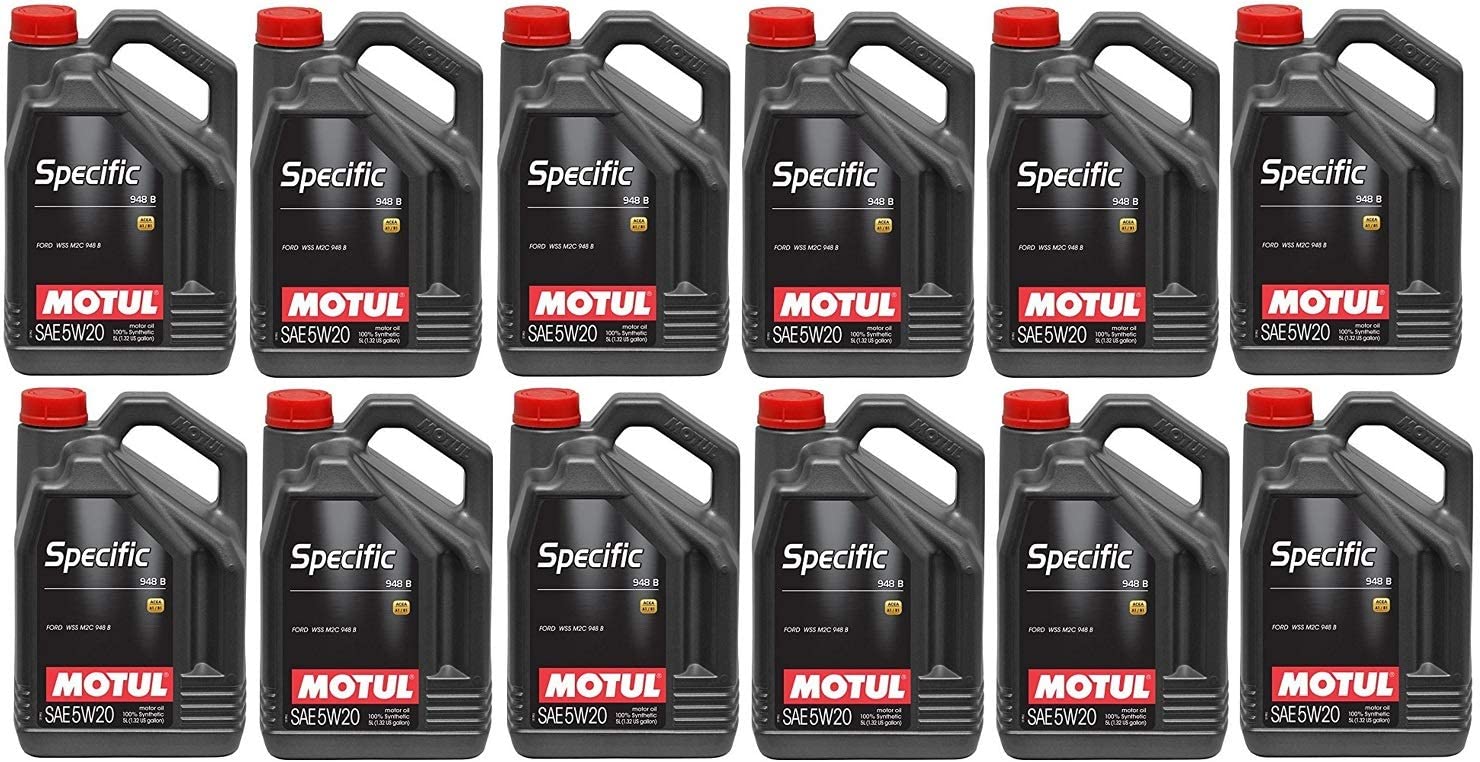 Motul 106352 Set of 12 Specific 948 B 5W-20 Motor Oil 5-Liter Bottles