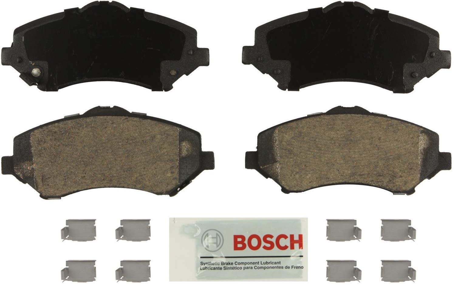 Bosch BE1327H Blue Disc Brake Pad Set with Hardware for Select Chrysler, Dodge, Jeep, Ram, and Volkswagen SUVs and Vans - FRONT