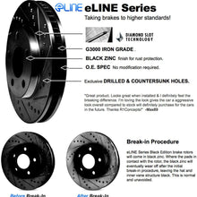 For 2014-2015 Nissan Leaf Front Rear eLine Black Drill Slot Brake Rotors Kit