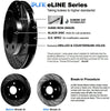 For 2014-2015 Nissan Leaf Front Rear eLine Black Drill Slot Brake Rotors Kit