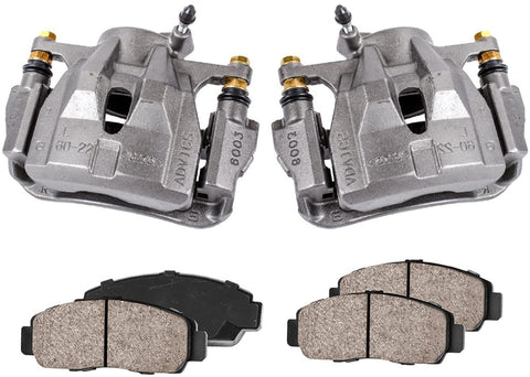 Callahan CCK04061 [2] FRONT Premium Loaded Original Caliper Pair + Ceramic Brake Pads + Hardware Brake Kit