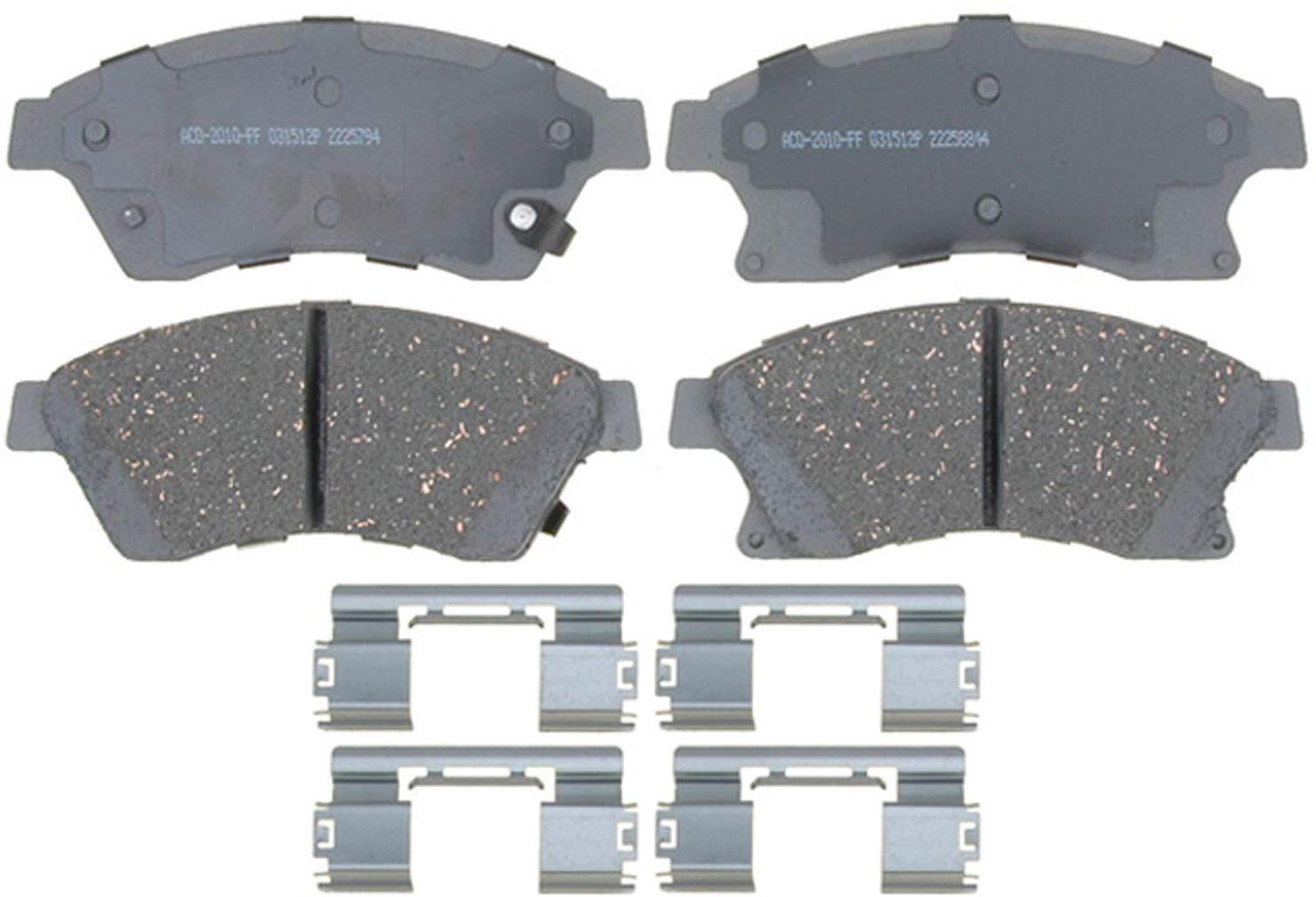 ACDelco 14D1522CH Advantage Ceramic Front Disc Brake Pad Set with Hardware