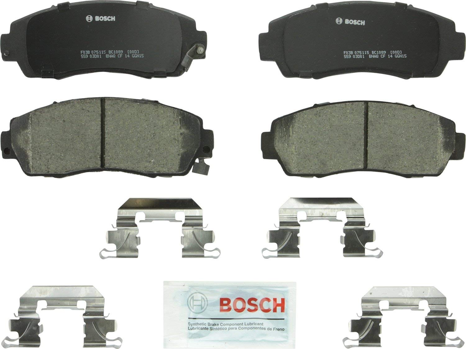 Bosch BC1089 QuietCast Premium Ceramic Disc Brake Pad Set For: Acura RDX; Honda Accord Crosstour, Crosstour, CR-V, Odyssey, Front