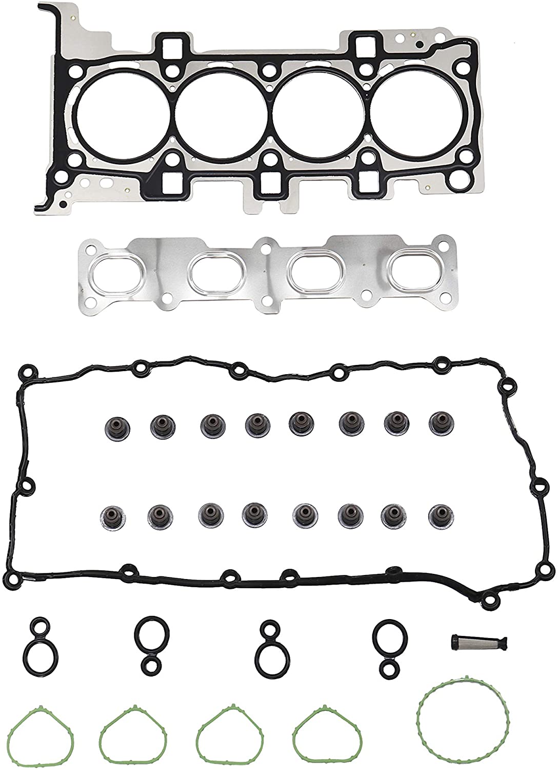 DNJ HGS1171 Head Gasket Set For 14-16 Chrysler, Fiat, Jeep / 200, 500X, Cherokee 2.4L L4 DOHC, SOHC ED6