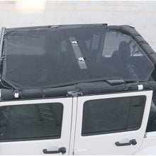 Drizzle Mesh Shade Top Cover Sunshade Front Eclipse Provides UV Sun Protection for Jeep Wrangler 4 Door JK or JKU 2007-2018 Soft Top