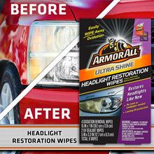 Armor All Car Headlights Cleaner Wipes - Cleaning for Cars & Truck & Motorcycle, Ultra Shine, 6 Count, 18514