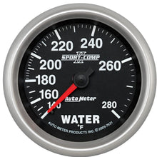 Auto Meter 7631 Sport-Comp II 2-5/8" 140-280 Degree F Mechanical Water Temperature Gauge