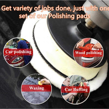 Sisha 7" Polishing Pads Set, 5Pcs Wool and Sponge Buffing Pads with M14 Adapter for Sanding, Polishing, Waxing, Sealing Glaze (Sticky Backing Pad Included)