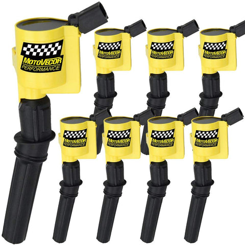 Ignition Coil DG508 8 Pack High Performance High Energy for Ford F-150 F150 F250 F-250 F-350 4.6L 5.4L V8 DG508 DG457 DG472 DG491 EXPEDITION MUSTANG CROWN VICTORIA LINCOLN MERCURY (Yellow)