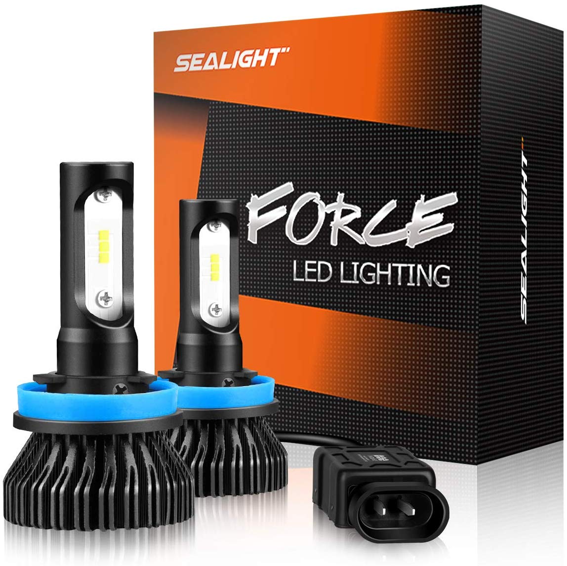 SEALIGHT H11/H16/H8 LED Fog Lights Bulbs or DRL Plug and Play, 6000LM 6000K White 12 x CSP LED Chips