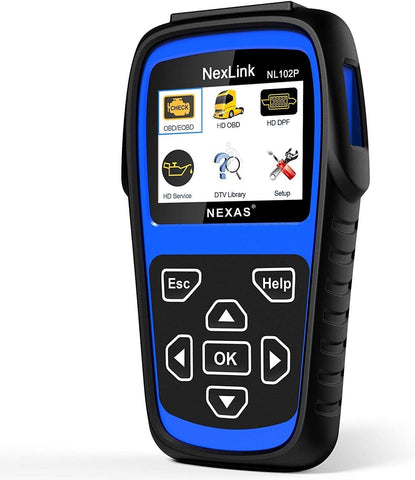 Heavy Duty Truck Scan Tool NL102 Plus Auto Scanner with DPF/Sensor Calibration/Oil Reset + Check Engine for Cars; Truck & Car 2 in 1 Code Reader (Upgrade Version)