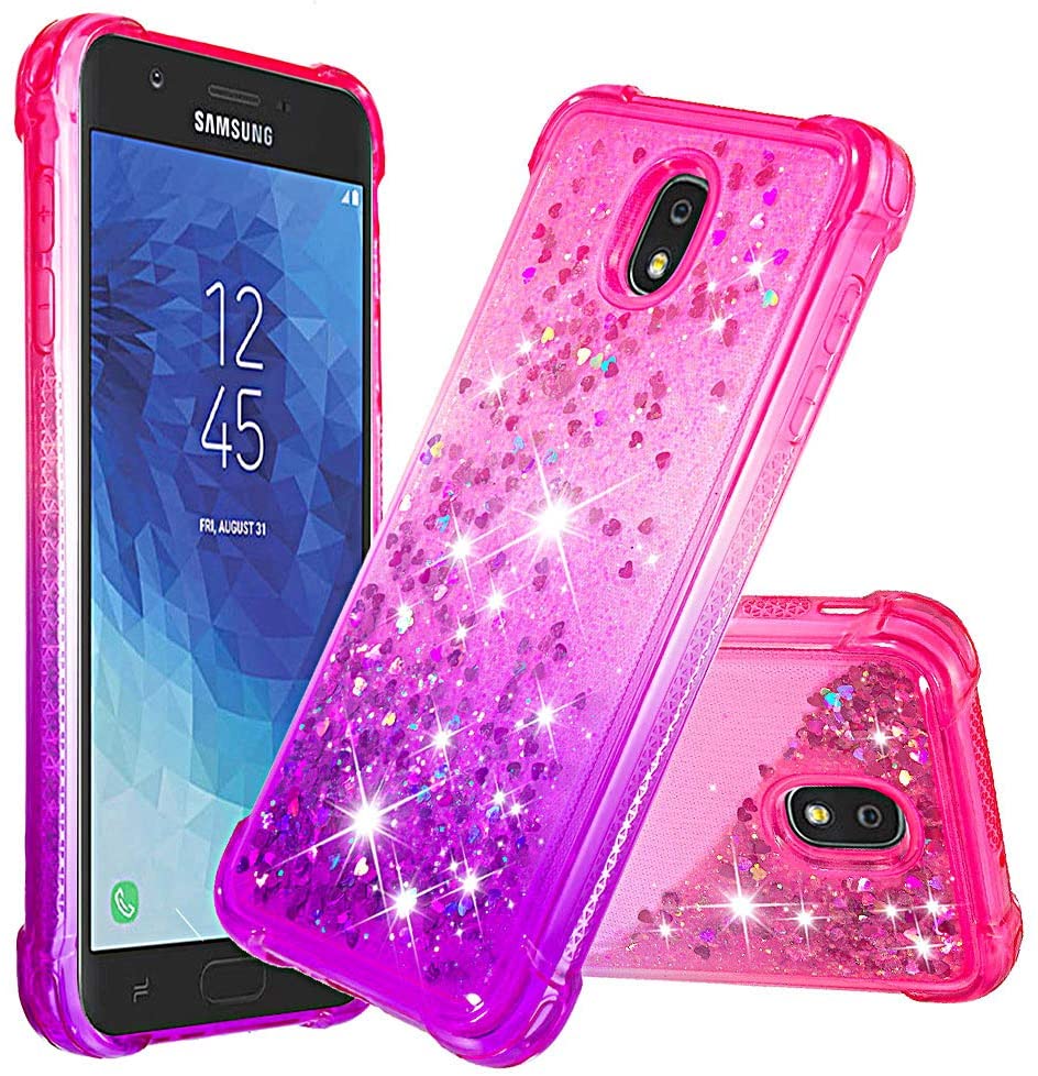 Lomogo Case for Galaxy J7 Star/J7 Crown/J7 Aura Glitter Silicone, Shockproof Soft Rubber Bumper Case Non-Slip Back Cover Thin Fit for Samsung Galaxy J7 2018 - LOYBO480162#1