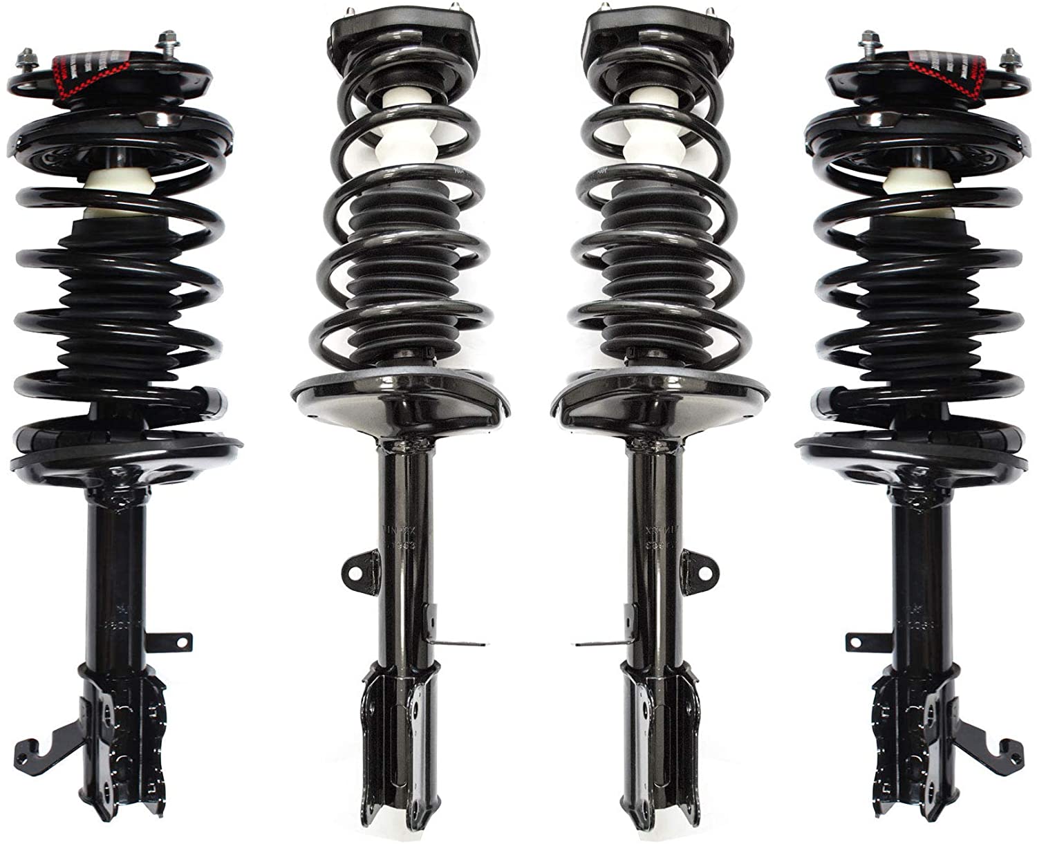 WIN-2X New 4pcs Front+Rear Right+Left Quick Complete Suspension Strut Shock & Coil Springs Assembly Kit Fit 93-02 Corolla Sedan 93-97 Geo Prizm 98-02 Chevy Prizm