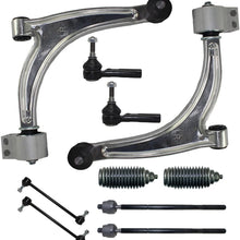 Detroit Axle - Complete 10-Piece Front Suspension Kit - Both (2) Front Lower Control Arm & Ball Joint, All 4 Tie Rod, 2 Sway Bar 11.8 Inch Center to Center - 04-12 Malibu - [05-10 G6] - 07-09 Aura