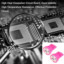 cciyu T10 194 168 Instrument Gauge Panel LED Light Bulb Pink 4-3528-SMD With Twist Lock Sockets,10Pack