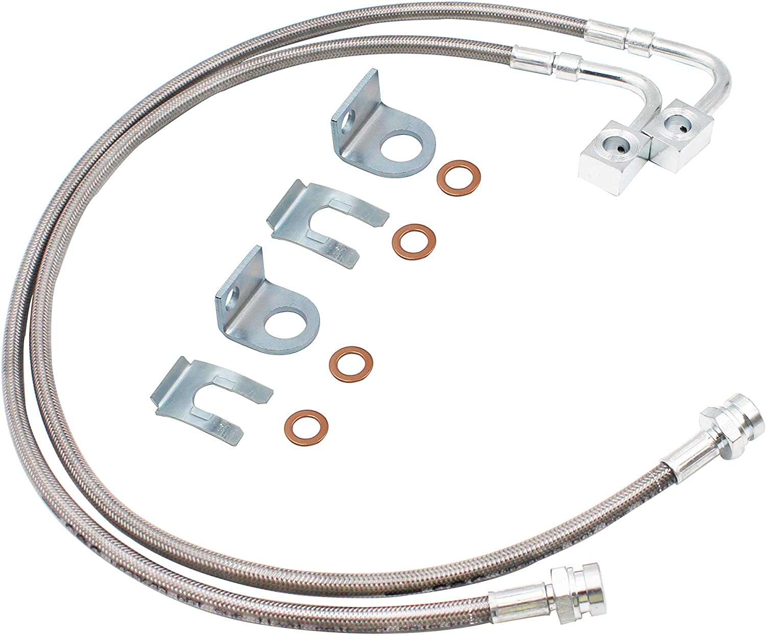 89708 Rear Extended Stainless Brake Lines for 4-6