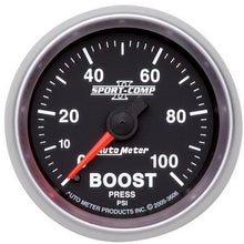Auto Meter 3606 Sport-Comp II 2-1/16" 0-100 PSI Mechanical Boost Gauge