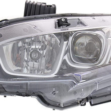 Head Lamp Compatible with HONDA Civic 2016-2018 Right Side and Left Side Assembly Halogen Coupe/Sedan