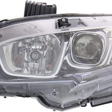 Headlight Assembly Compatible with 2016-2019 Honda Civic Halogen Coupe Hatchback Sedan Driver Side