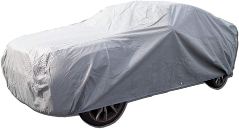 Tuningpros SFC-S4 Semi-Custom Fit Grey Waterproof Rain Barrier Non-Woven Fabric Car Cover, Fit up to Size 189.8