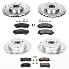 Power Stop K4461 Front & Rear Brake Kit with Drilled/Slotted Brake Rotors and Z23 Evolution Ceramic Brake Pads