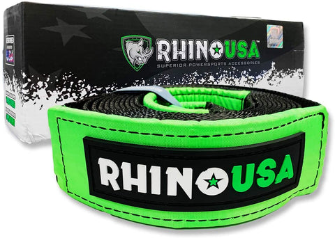 Rhino USA Tree Saver Winch Strap 3 inch x 8 Foot - Lab Tested 31,518lb Break Strength - Triple Reinforced Loop End to Ensure Peace of Mind - Emergency Off Road Recovery Tow Rope - Unlimited Warranty!