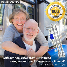 6 Inch Dually Valve Stem Extenders - 2 Pack - Easy Install, Heavy Duty, Straight Metal Dual Wheel Valve Stem Extensions for RV Tires, Truck, Motorhome, Coach, Pickup, Ram 3500, Trailer, OEM Grade