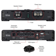 BOSS Audio Systems R1100M Monoblock Car Amplifier - 1100 Watts Max Power, 2/4 Ohm Stable, Class A/B, Mosfet Power Supply, Remote Subwoofer Control