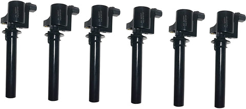Ignition Coil Pack Set of 6 - Compatible with Ford, Mazda, Mercury 3.0L V6 Models - Replaces 18LZ-12029-AB, 18LZ-12029-AA, 2M2Z-12029-AC, DG500, DG513 - Fits 01, 02, 2003, 2004, 2005 Escape, Taurus
