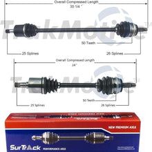 SurTrack Pair Set of 2 Front CV Axle Shafts For Honda Civic DX LX HX EX Manual