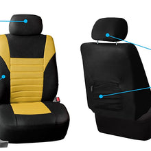 TLH 3D Air Mesh Fabric Front Set Seat Covers, Removable Headrests & Airbag Compatible, Yellow Color- Universal Fit for Cars, auto, Trucks, SUV