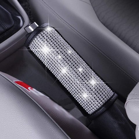 flyfox fashion 3d bling diamond rhinestone crystals cute girly leather cloth Gear Shift Knob holder cover For girl,lady,Women,Universal Fit (Gear Shift Knob cover)